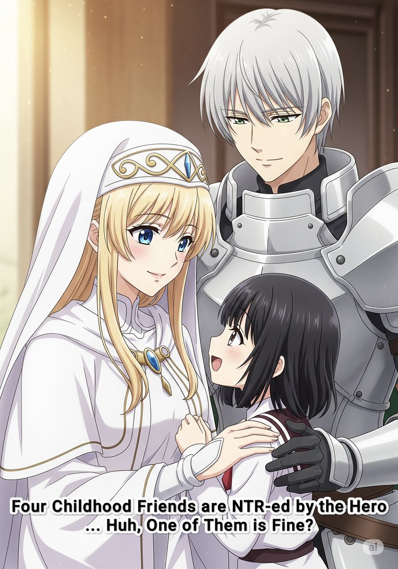 Four Childhood Friends are NTR-ed by the Hero ... Huh, One of Them is Fine?